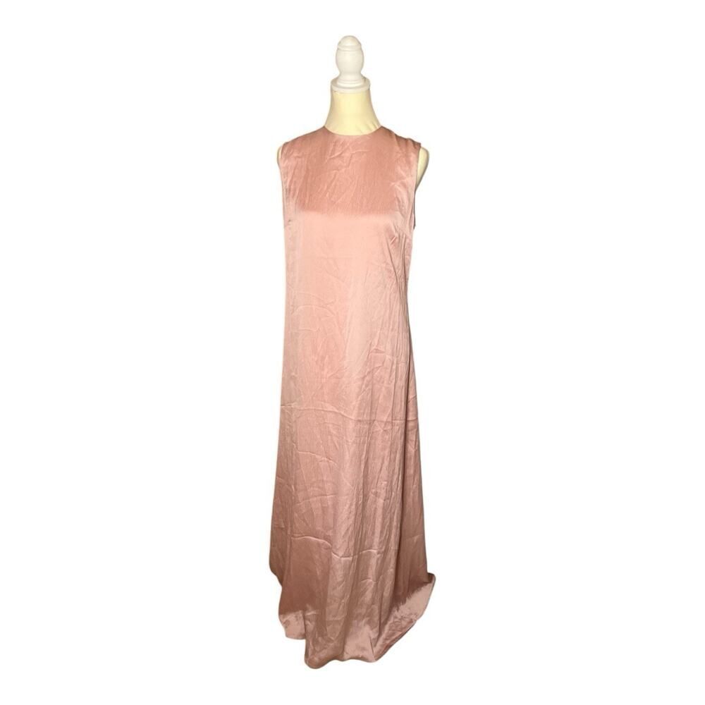 Veiled Collection New York Designer Maxi Dress Light Pink Crepe US Small